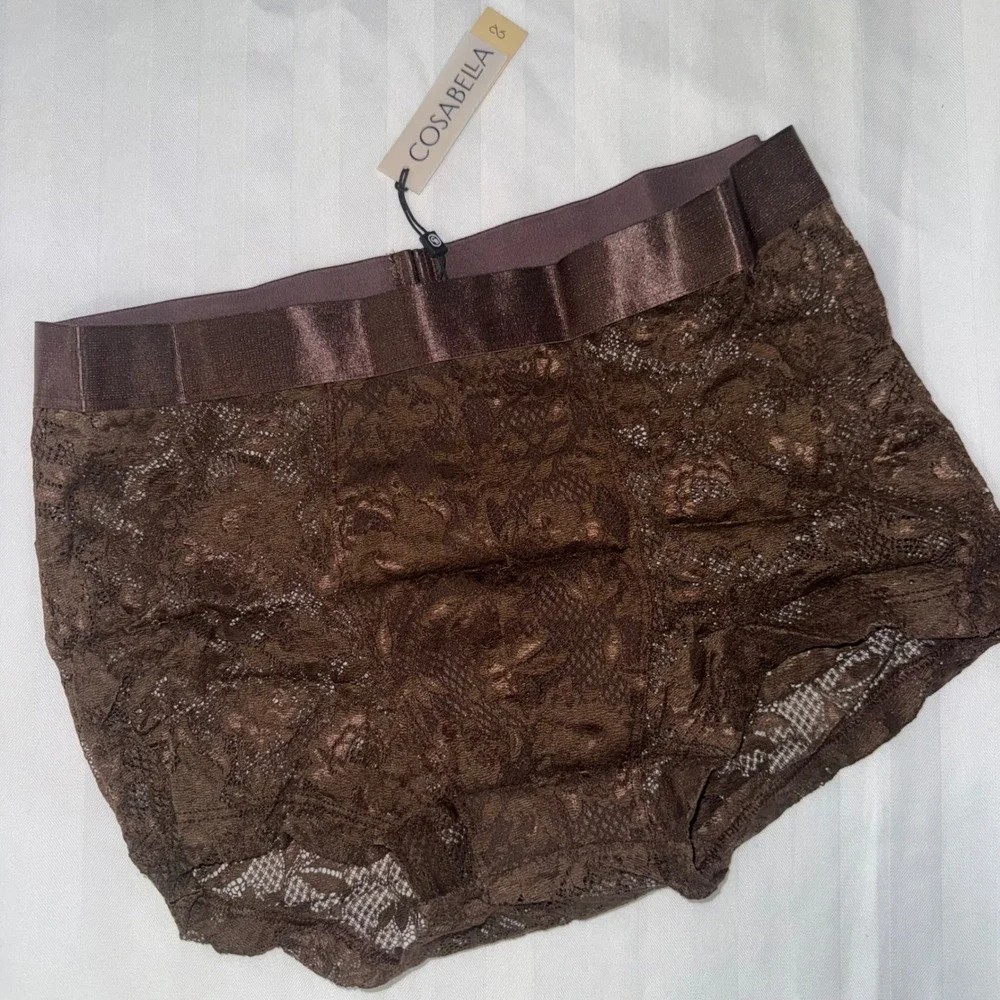 Cosabella Never Say Never Mens Lace Boxer Briefs Espresso Brown New‎ New Size M